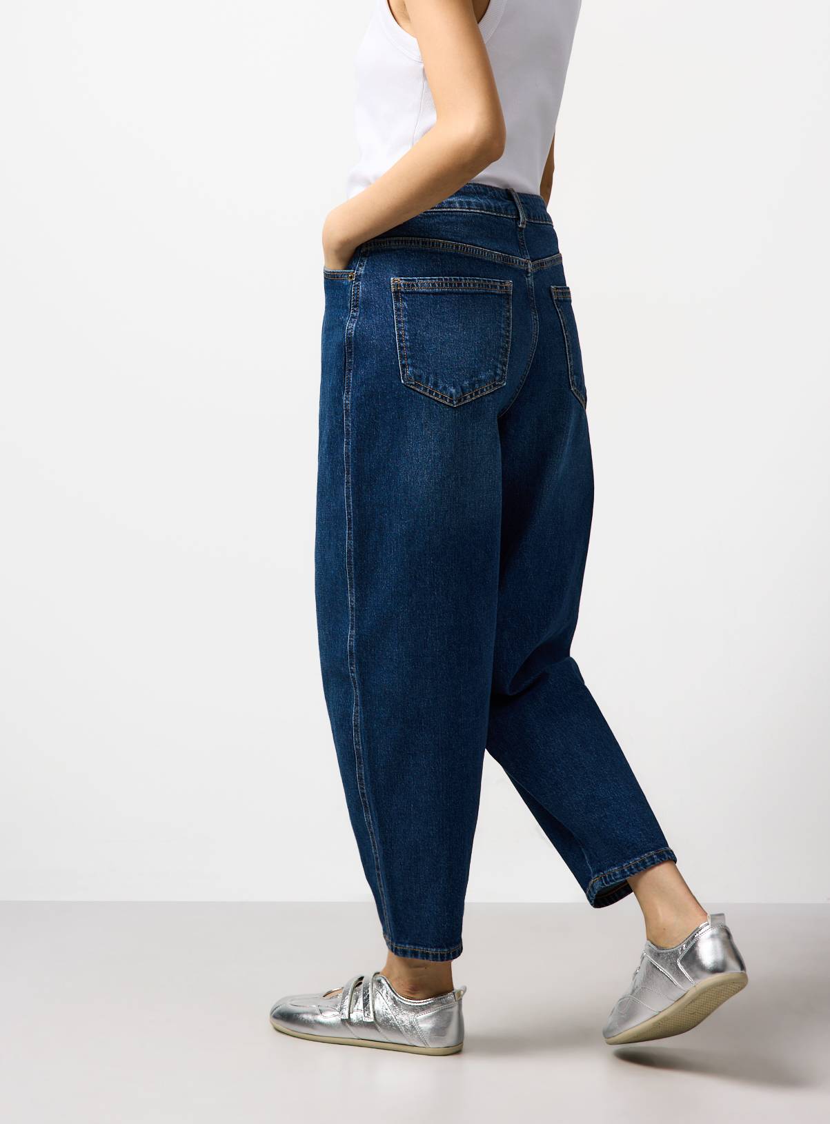 Dark Denim Barrel Leg Co-ord Jeans 14S - Image 4